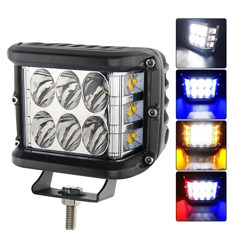 DHBH 4Inch Dual Side Shooter Off Road Strobe Light Bar LED Work Lights