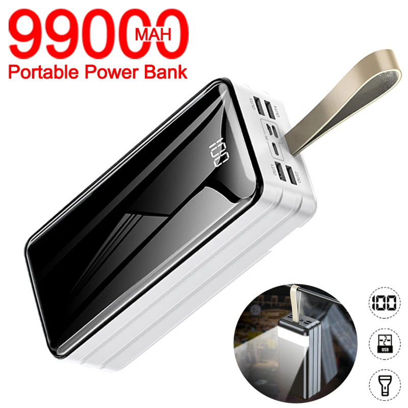 Cargador portátil de alta capacidad, batería externa de 99000mah con pantalla Digital LED, para Xiaomi, Samsung y IPhone