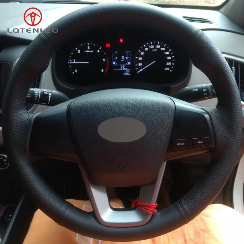 Задняя панель LQTENLEO из черной натуральной кожи для Hyundai ix25 2014 2018 ix35 Creta 2016 Elantra 2017