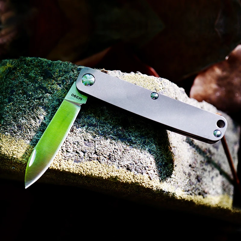 M390 Small Pocket Knife Folding Knife Daily Outdoor EDC Portable Lock-free Harmonious Sharp Self-defense