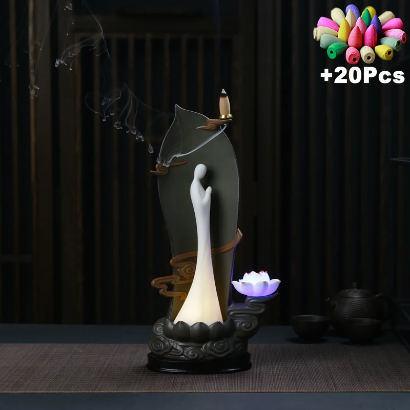 Sandalwood Incense Burner Backflow Conese Censer Flowing Water Rockery Landscape Feng Shui Ornaments Creative Home Decor | Дом и сад