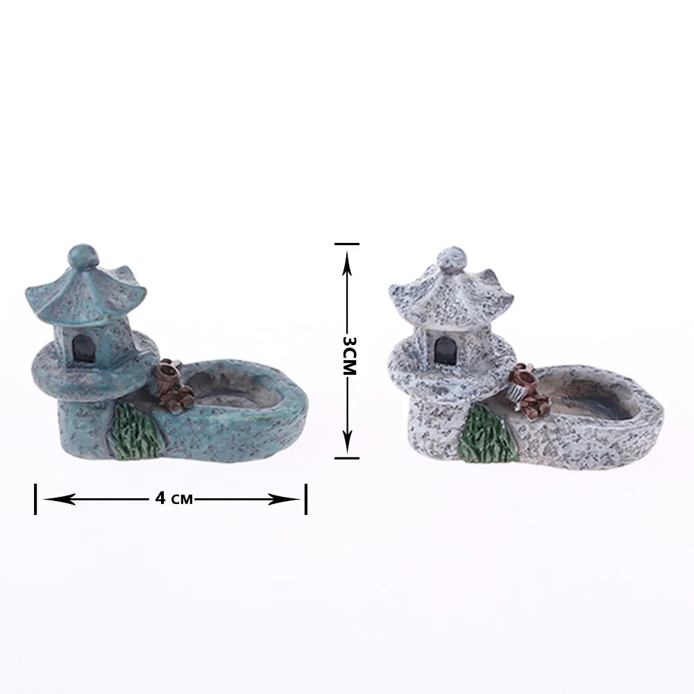 Figurines Pond Tower Lawn Decor Landscape Garden Miniature Lifelike Resin Courtyard DIY Micro Landscape Toys Mini Bonsai Crafts