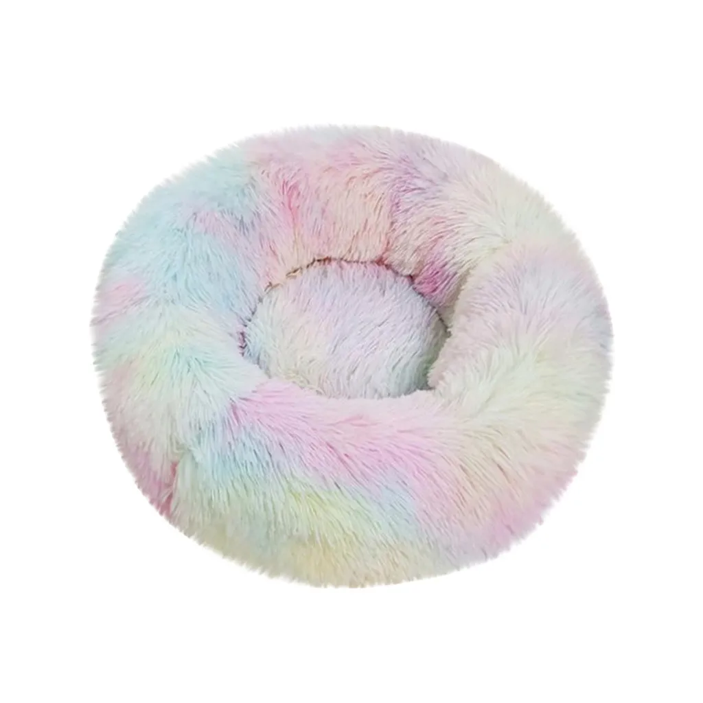 Plush Super Soft Pet Bed Kennel Dog Round Cat Winter Warm Sleeping Bag Puppy Cushion Mat Portable Cat Supplies 40/50/60cm
