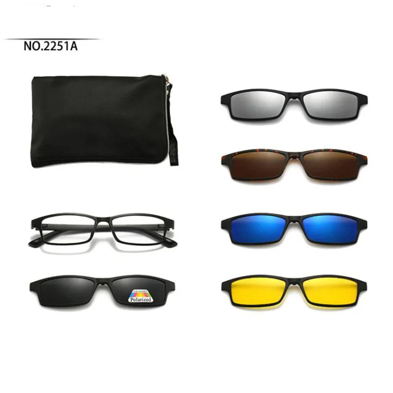 2251 Magnet Clip Square Small Frame Myopia Glasses 0 -0.5 -0.75 -1.0 -1.5 -2.0 -3.0 -4.0 -5.0 To -6.0 5