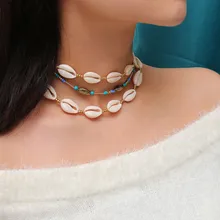 Модные многослойные ожерелья из натуральной скорлупы для женщин летние национальные бусы бижутерия, ожерелье Девушка collana