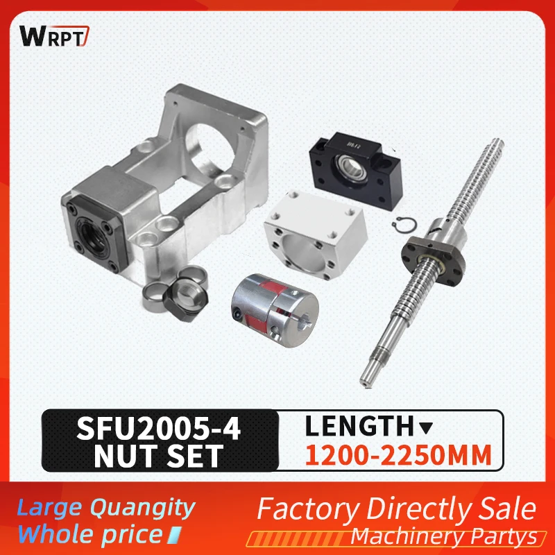 

Ball screw SFU2005 + nut-4+ HM15-80 / 15-86 (cast aluminum) + BF15 + coupling XB30 * 40 + DSG20H, L = 1200MM-2550MM