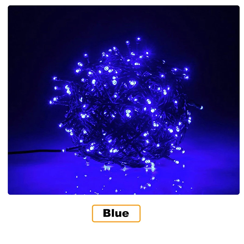 Guirnalda de luces LED impermeables de 100 m para fiestas navideñas, bodas, vacaciones, luces parpadeantes de hadas para árboles, patios, decoración al aire libre