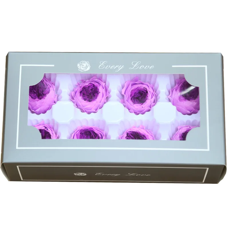 Pink Deep Purple 1 коробка высокого качества вечный цветок Роза Остина диаметр цветка 4-5 см класса А с лакированным вечные цветы материал для изготовления подарочной коробки - Цвет: Pink Deep Purple