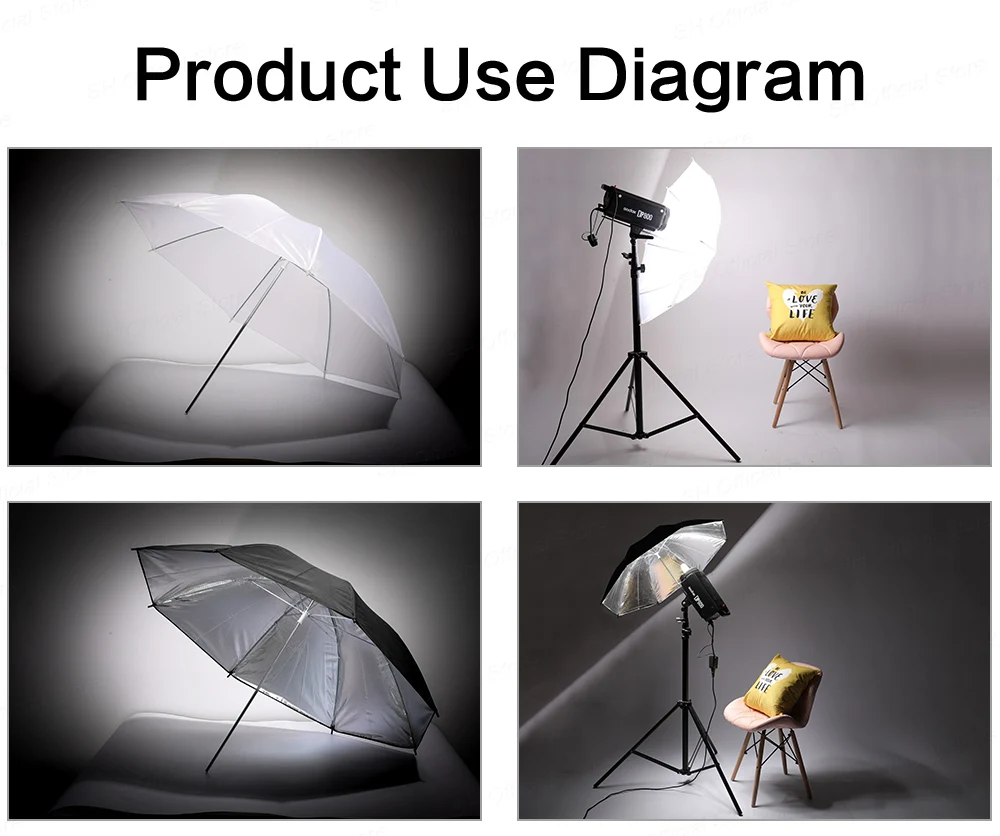 Набор зонтов для фотостудии 33 '84 см, белый мягкий светильник, зонт+ светоотражающий Зонт двойного назначения, 4 шт., аксессуары для фотосъемки