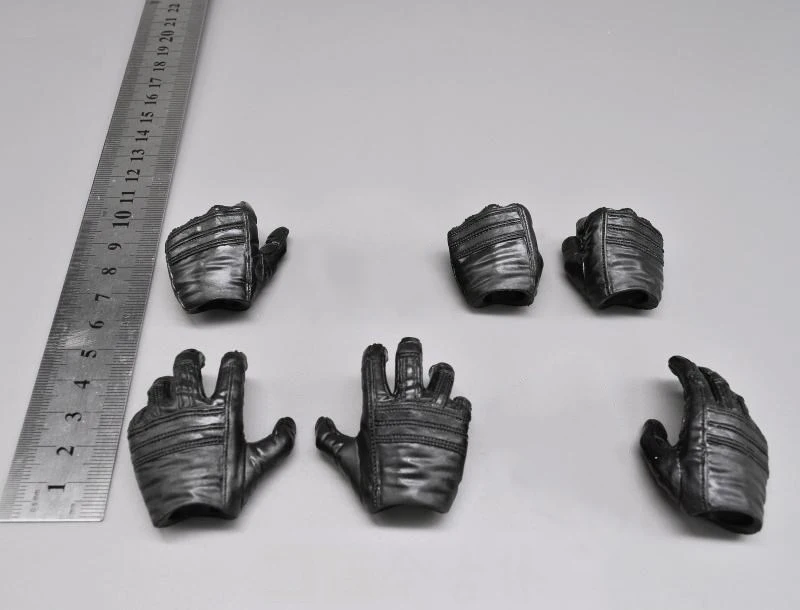Hottoys 1/4 Black Gloved Hand 6 Pz/Set War Of Star Hands Model Per 1/4 Soldier Body Figures Collection