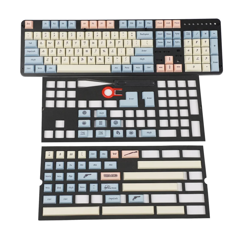 Moon Landing Mars Colony XDA Profile PBT 121 165 Keys Dye Sub Keycap набор подходит для механической клавиатуры MX Switches - Цвет: West World 151