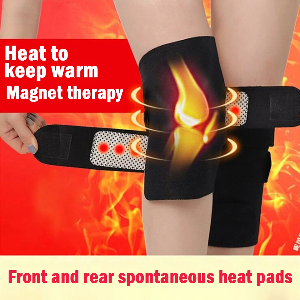

2pcs Tourmaline Self Heating Kneepad Magnetic Therapy Knee Support Tourmaline Heating Belt Knee Massager Foot Care Tool