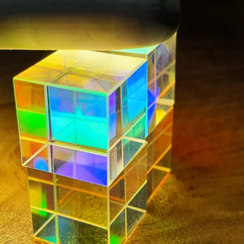 15mm  Cubic Science Cube Optical Prisma Photography with Hexahedral Prism Home Decoration  Prism Glass Only 1pcs