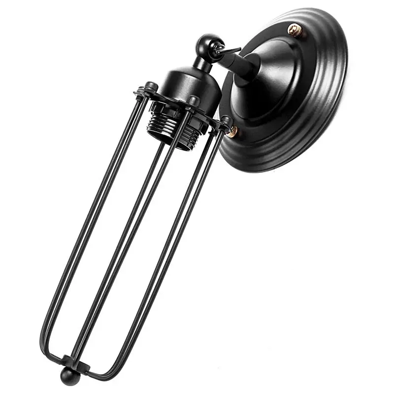 

E27 Industrial Edison Loft Simplicity Wall Lamp Vintage Style Mini Black Cage Wall Lamp (without Bulb)