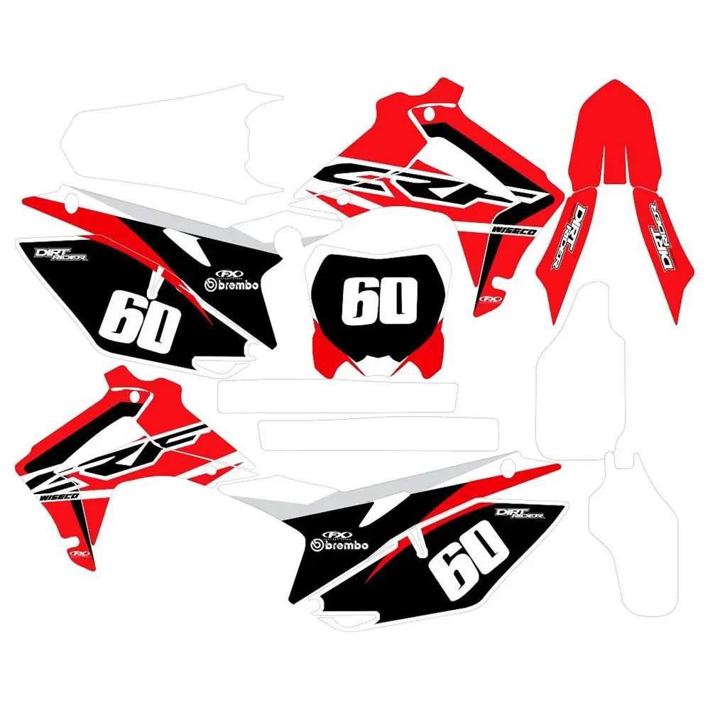 

New Full Graphics Decals Stickers Custom Number Name 3M Bright Matte Stickers Waterproof For HONDA CRF250R 2014-2016