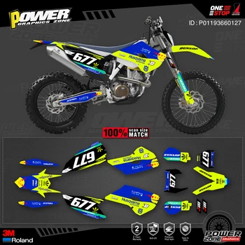 

PowerZone Custom Team Graphics Decals 3M Stickers Kit For Husqvarna Sticker Decal 2014-15 TC FC 2015-16 FE TE 125 to 450cc 27