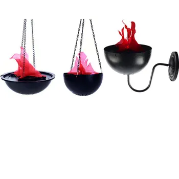 

Halloween Electronic Simulation Fake Flame Fire Hanging Lamp Brazier Light Basin Home Club Bar Haunted House Party Decoration