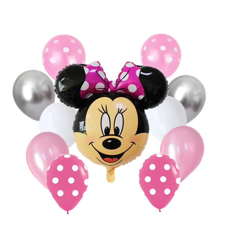 11 шт. воздушные шары с Микки Минни Маус воздушные шары детская игрушка в ванную 1 год украшение на день рождения воздушный шарик - Цвет: 11pcs as picture