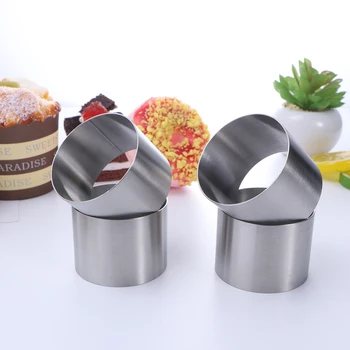 

4Pcs Stainless Steel Cake Mold Round Mousse Cutter Cake Mold Dessert Ring Pastry Mould Baking Tool Metal Round Cake Baking