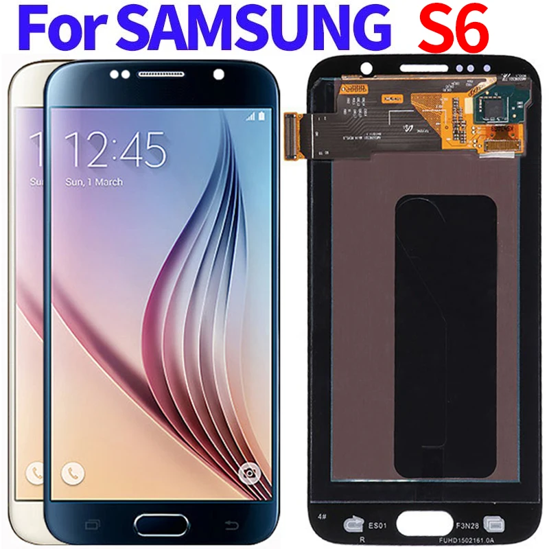 Оригинальный AMOLED для SAMSUNG Galaxy S6 G920 G920F ЖК-дисплей дигитайзер сенсорный экран G920V