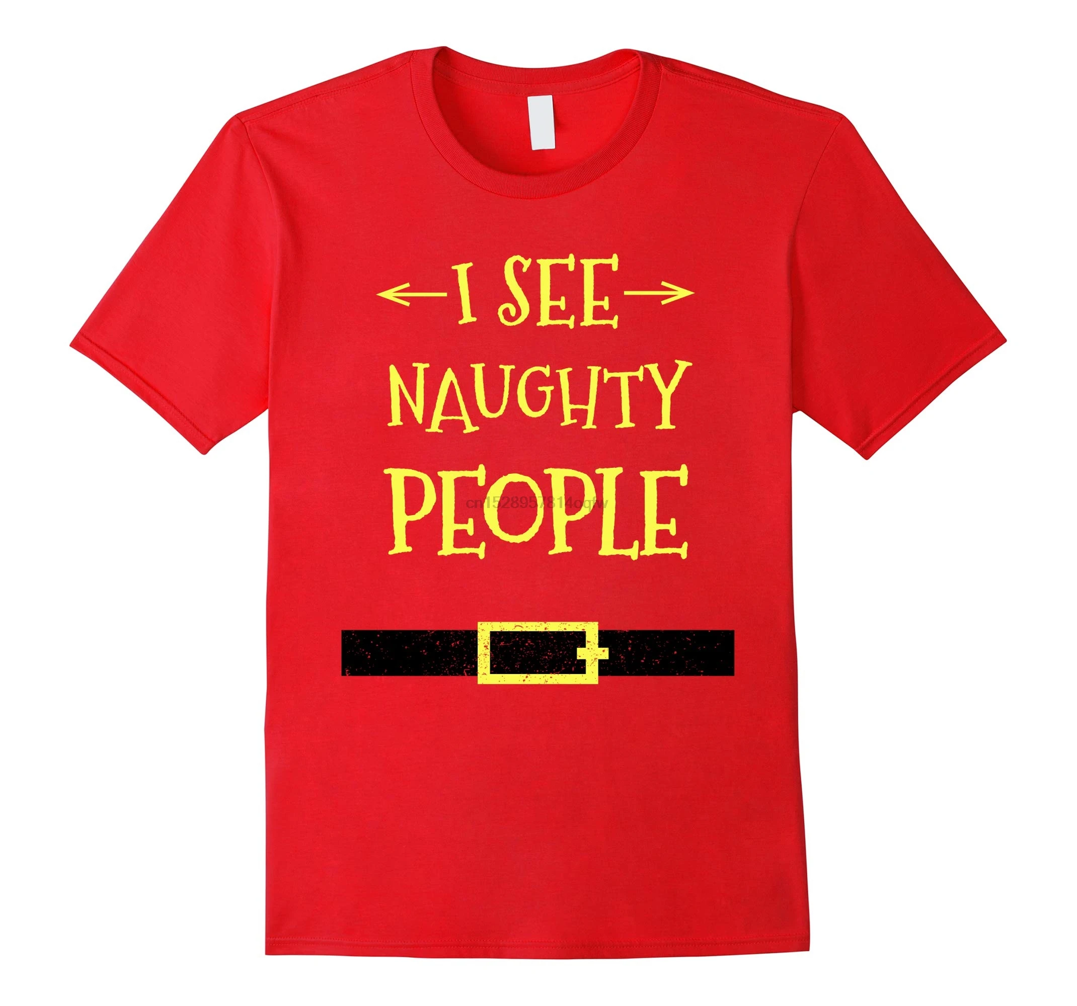Мужская футболка с надписью I See Naughty People Рождественский костюм Санты или эльфа