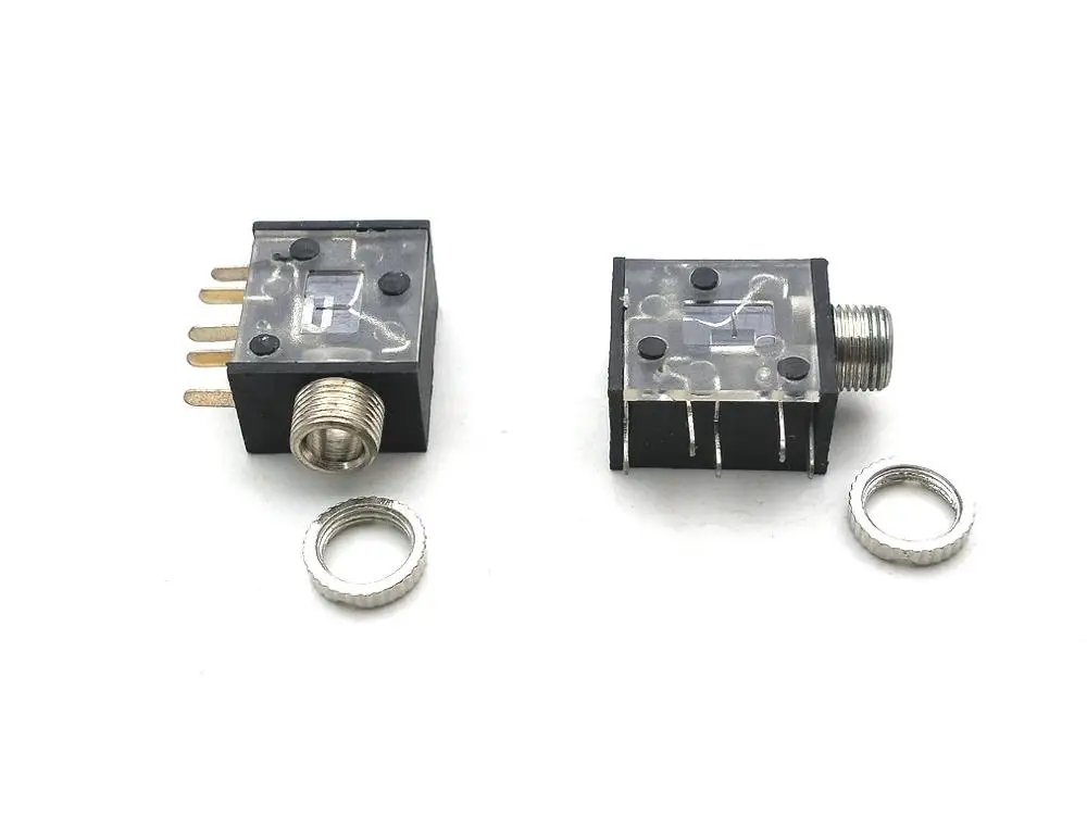10 шт. 5 контактов 1/8 &quot3 мм разъем для стереонаушников гайка PCB панель Крепление