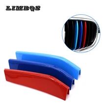 For BMW New 5 series G30 2018 3 Pcs ABS 3D Car Strips Cover Front Grille Trim Emblems Motorsport Stickers
