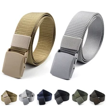 Unisex Fashion Plain Military Style Webbing Mens Boys Girls Waist Belt Waistband Casual Canvas Belt