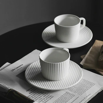 

200ml High Grade Ceramic Coffee Cups Coffee Cup Set Simple Japanese Style Cappuccino Flower Cups Latte
