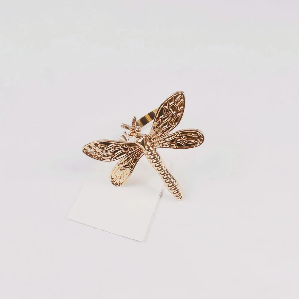 

24/PCS new metallic zinc alloy dragonfly napkin buckle