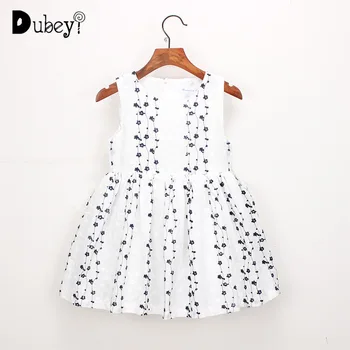 

2020 New Girls Cotton Embroidered Dress Elegant Summer Sundress for Little Girl Sleeve Vest Dress