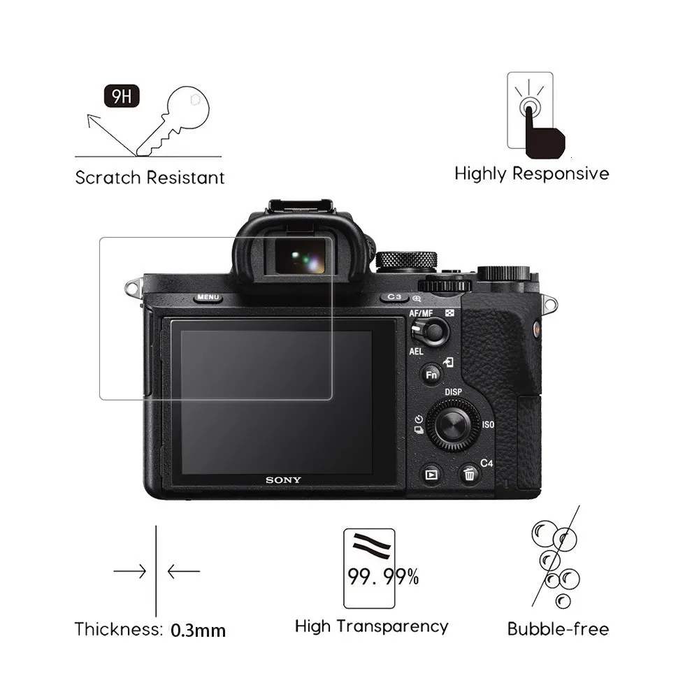 0,3 мм 2.5D 9H прозрачное закаленное стекло-экран протектор для sony Alpha A9/A7 II/A7M2 A7M3/A7 Mark III цифровая камера ЖК-пленка
