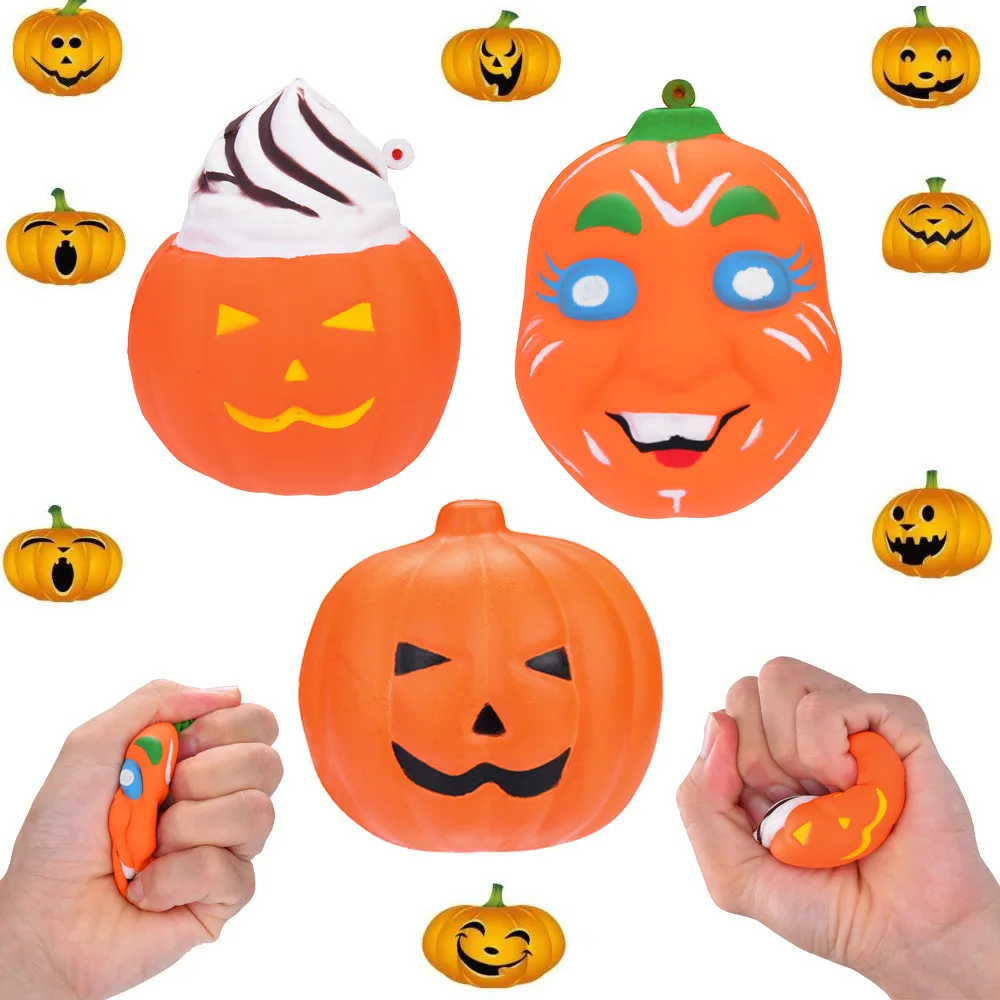 Игрушки брелок Сжимаемый Хэллоуин Тыква Reliever мягкий ароматизированный