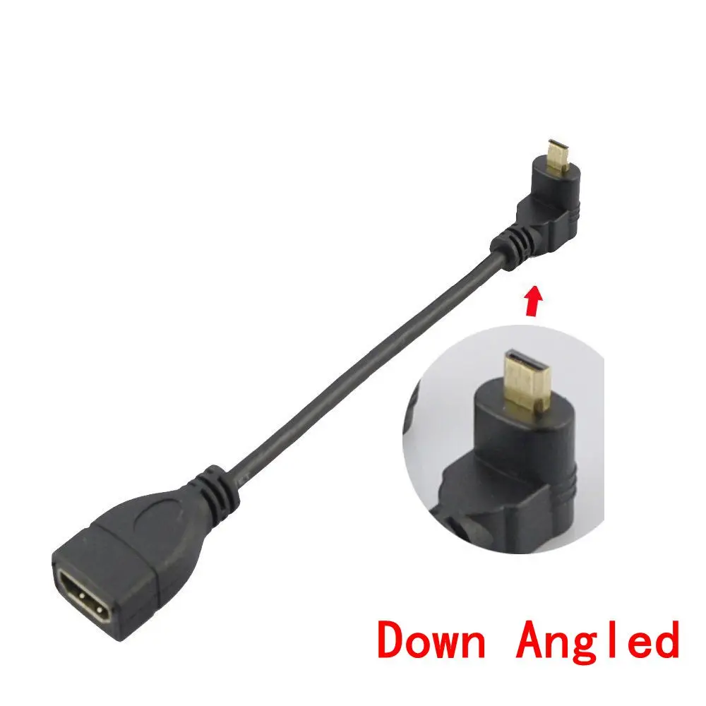HDMI кабель Micro hdmi 90 градусов Прямоугольный штекер к HDMI Женский вверх и вниз и влево HDTV для мобильных телефонов планшеты 1080P 0,15 M