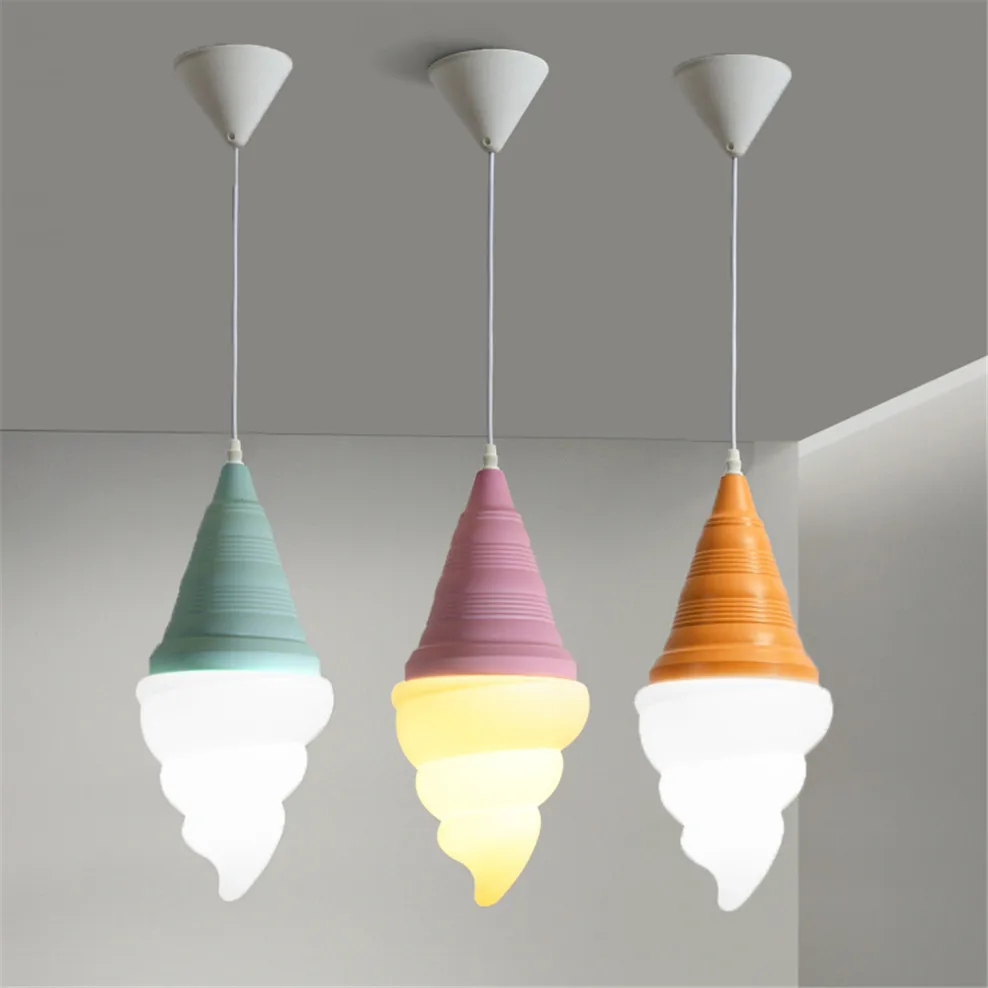 Dessert shop Ice cream cones pendant lights creative children led