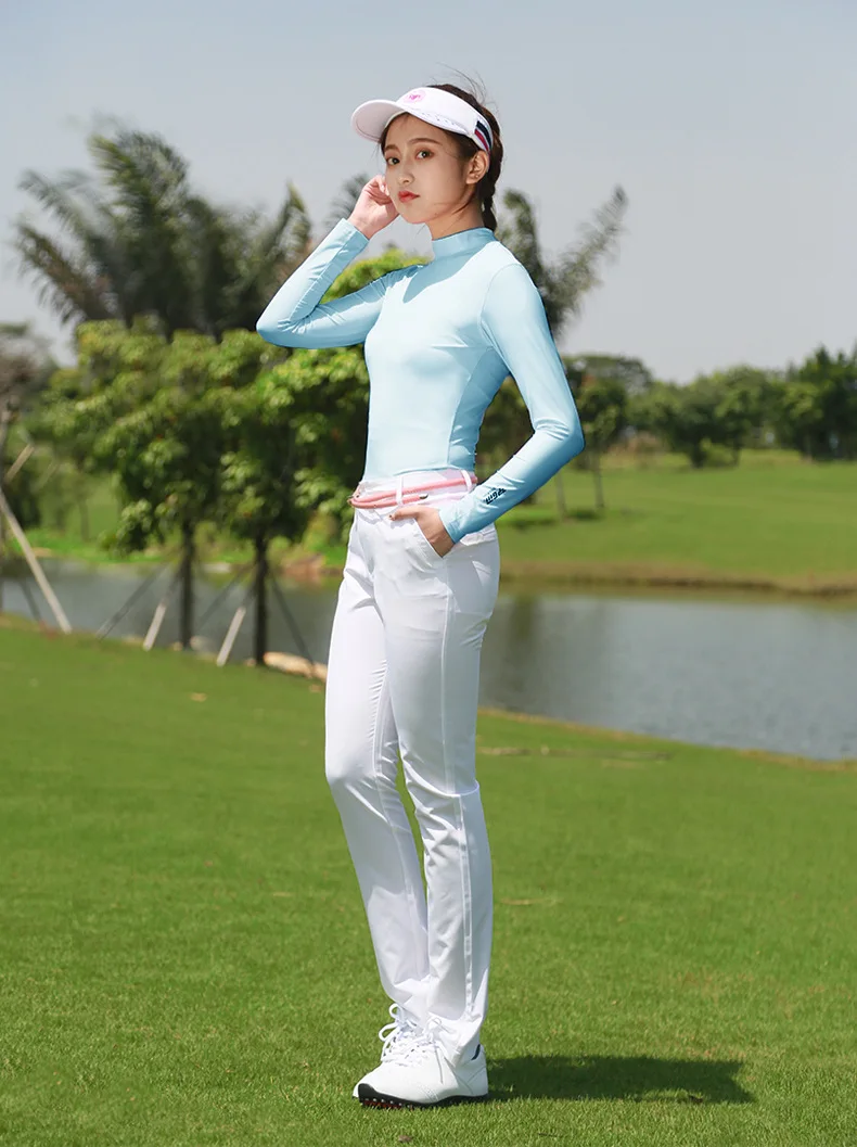 PGM Для женщин футболка для гольфа спортивная одежда с длинным рукавом, Солнце Защита футболки для гольфа An-УФ дышащий прохладный шелк женская одежда для гольфа