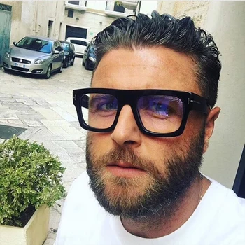 

Zilead Square Glasses Frame Oversized Optical Sepectacles For Men&Women Transparent Lens Plain Eyeglasses Eyewear