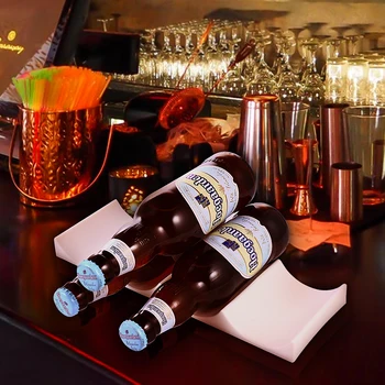 

5pcs European Style Wine Rack Kitchen Water Bottle Display Mat Wine Holder Organizer for Countertops Pantry (Mixed Colors)