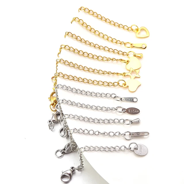 Necklaces Stainless Steel 2 Chain Extender Enc0013 Stainless / 4mm Wholesale Jewelry Website Stainless Unisex