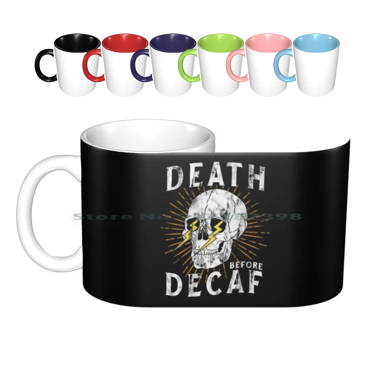 Керамические кружки с черепом Death Before Decaf кофейные чашки кружка для молока чая