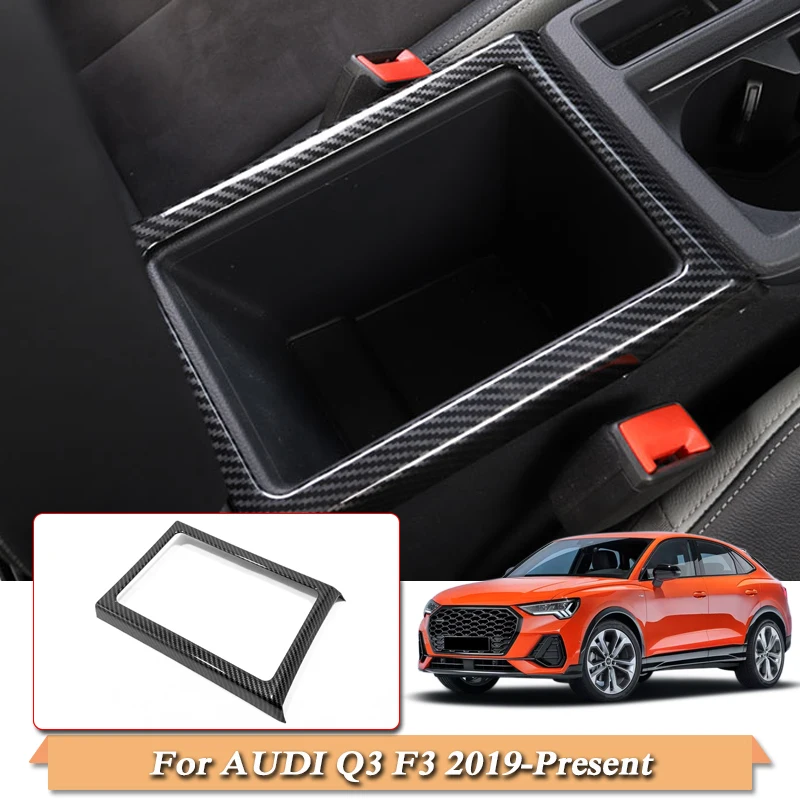 ABS For Audi Q3 F3 2019-Present Car Styling Internal Armrest Box Storage Sequins Stickers Interior Arm Frame Sequins Accessory