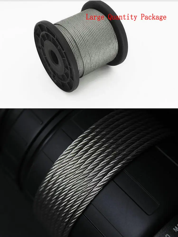 304 Stainless Steel Cable Rope | 5/32" Diameter, 7x19 Construction | 2400 Lb Breaking Strength | Sold By The Foot (500ft Reel Shown)