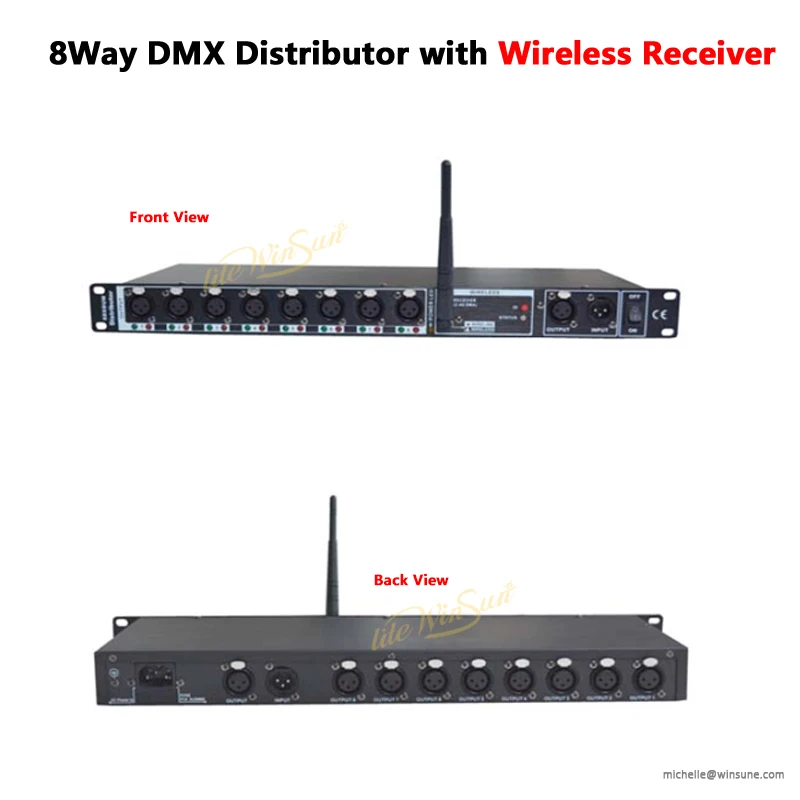8 полосный распределитель изолятора DMX с 2 4G беспроводной ресиверный линейный