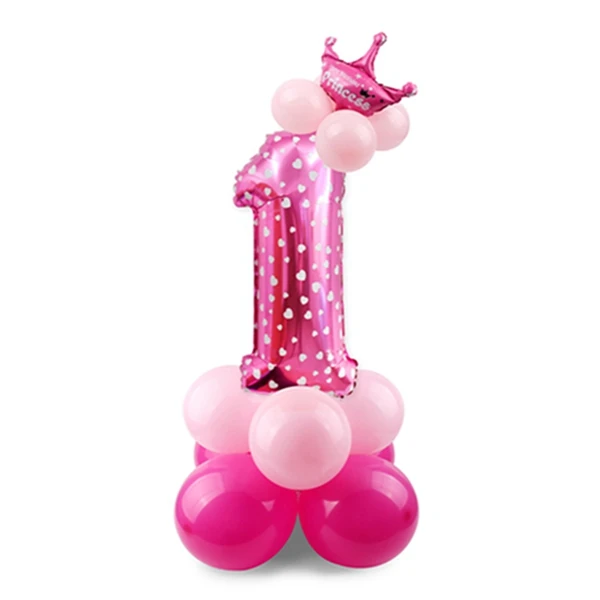 Number balloon 01 FENGRISE Единорог шар Единорог украшения на день рождения 1-й 2-й 3-й шар с днем рождения Количество шариков Единорог вечерние принадлежности - Цвет: Number balloon 01