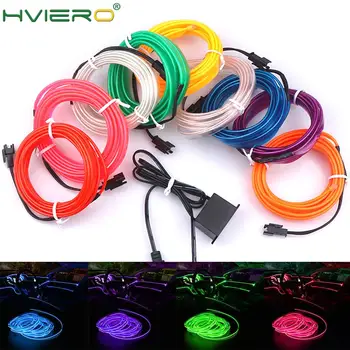 

Decoration LED Strip Auto Interior Lighting LED Wire Rope Tube Line Flexible Neon Light With DC12V USB Cigarette Drive DIY Light