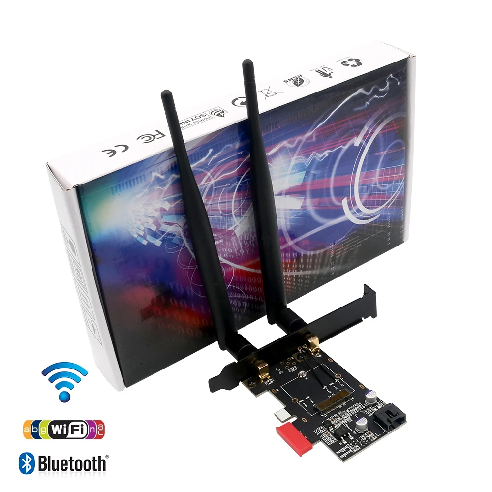 Сетевые карты M.2 Wifi адаптер/карта PCI-E 1X Wifi AC 5 ГГц 5 ГГц адаптер 2x 5dBi WiFi антенна ключ NGFF M.2 Wi-Fi Bluetooth карта