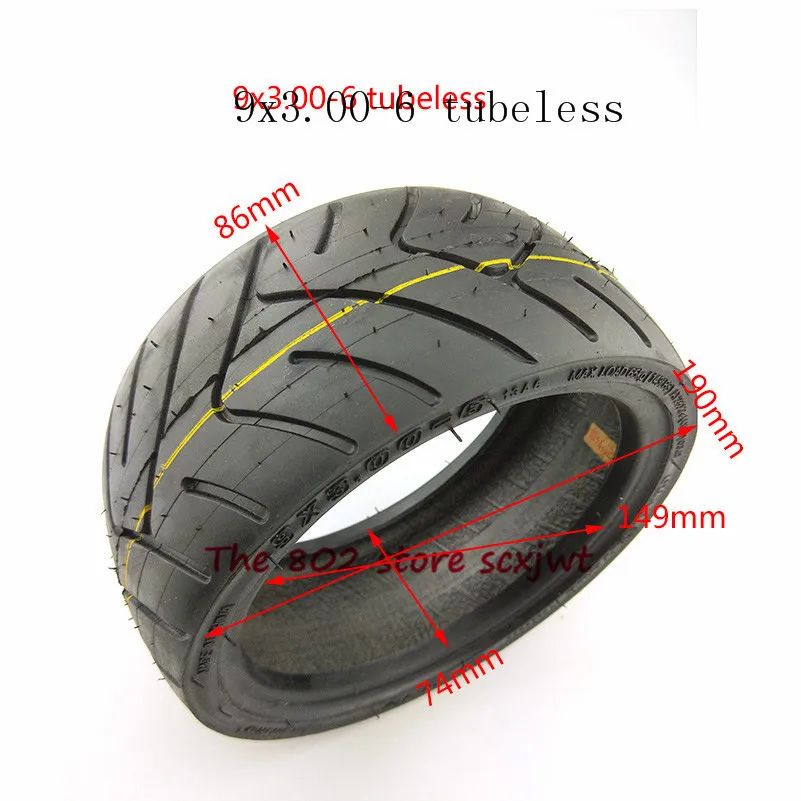 High quality 9X3.00-6 tubeless tyres 9*3.00-6 vacuum road tires for Electric scooter 6 inch wheel hub motor use tyres