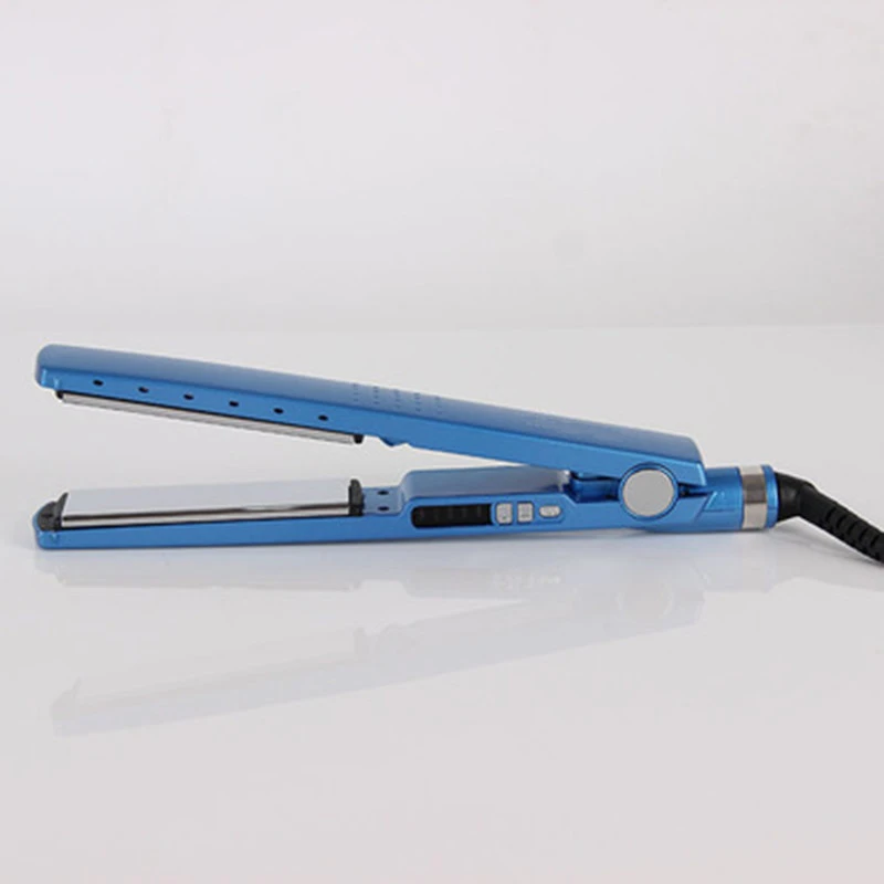 2 в 1, железный женский выпрямитель для волос, Профессиональная мощность, max alisador, щипцы для укладки, инструмент для завивки волос, пластина, титановый плоский Утюг - Цвет: Blue-Pro-Nobag