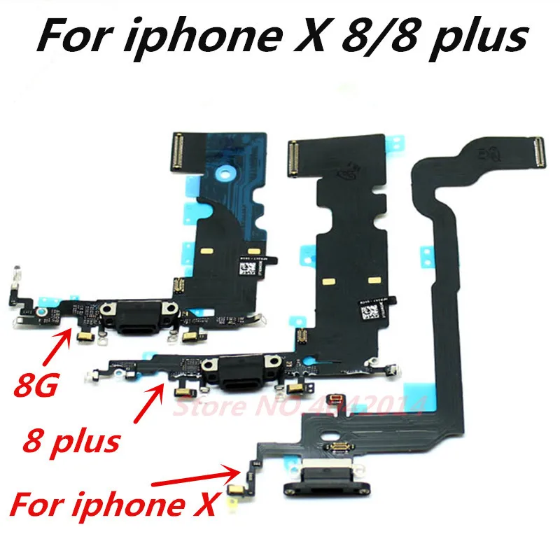 100% Оригинальный usb зарядный док-порт гибкий кабель для iPhone 8 i8 X разъем зарядного