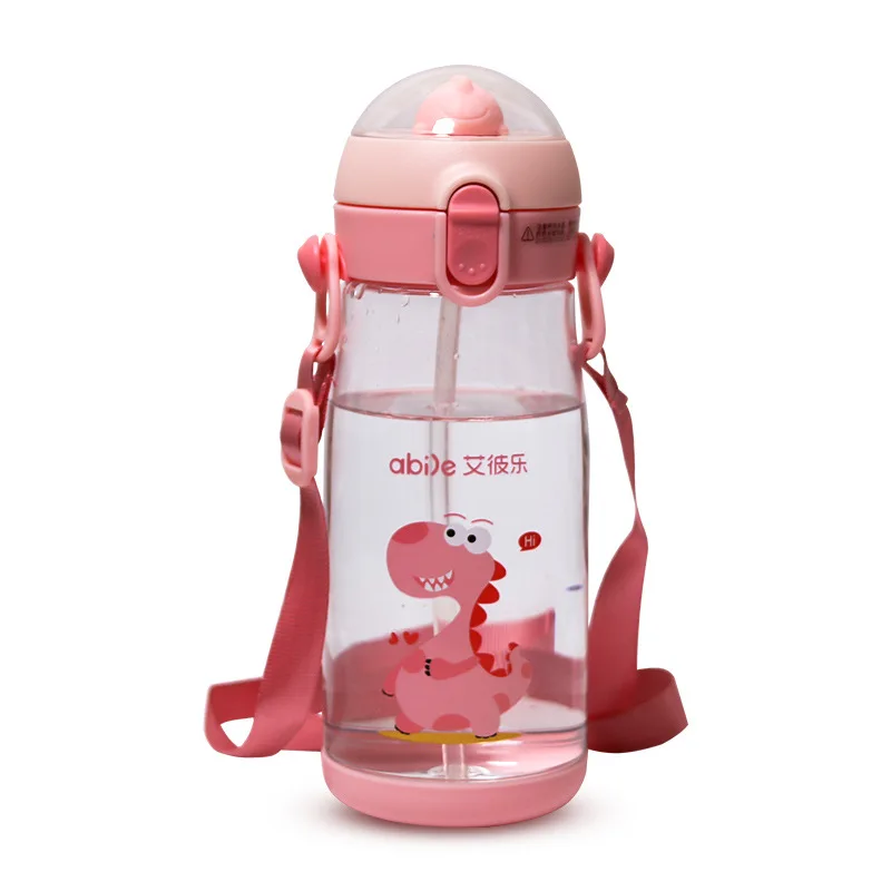 

Children's Straw Plastic Water Bottle Summer Tritan Straw Children Large Capacity Anti-fall Backpack Portable Kettle BPA Free